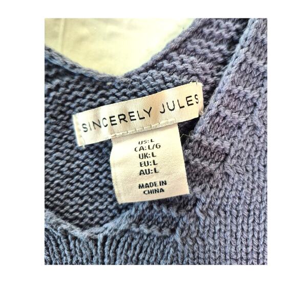 Sincerely Jules Girls Loungewear Pants Set Sz L Blue Cotton Sleeveless Luxury - Picture 4 of 10